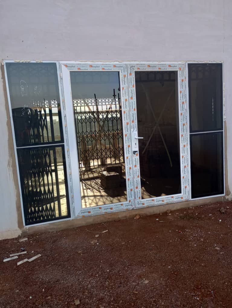 glass with aluminum profile door